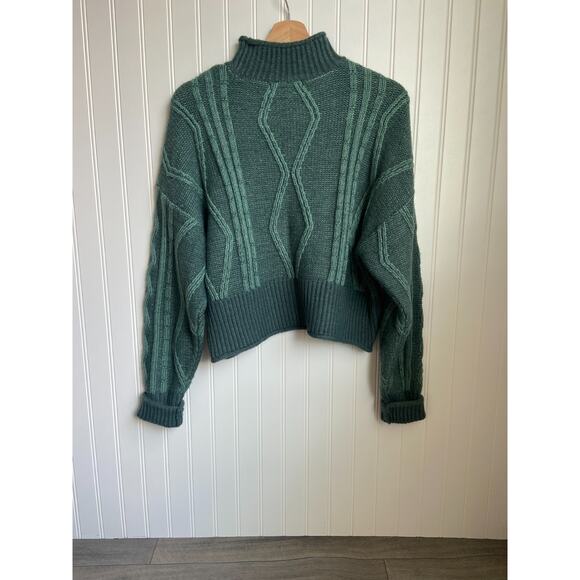 Arizona Jean Co. Sweater Women's XS/S Blue/Green Cable Knit - Picture 5 of 5